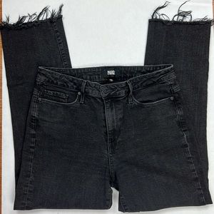 Paige Jacqueline Straight black Fray bottom Jeans size 29